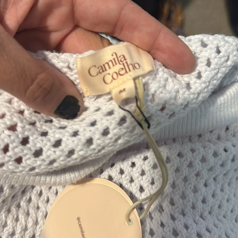 Camila Coelho White Knit Sweater dress size medium